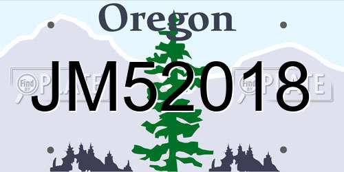 JM52018 Oregon License Plate