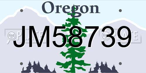 JM58739 Oregon License Plate