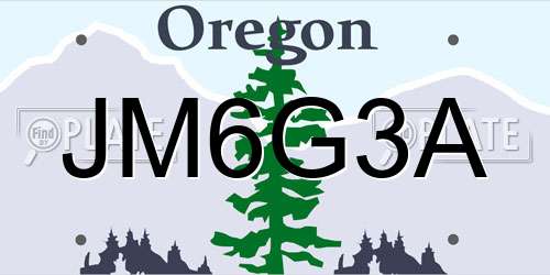 JM6G3A Oregon License Plate