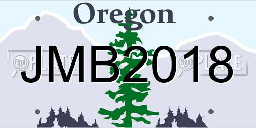 JMB2018 Oregon License Plate