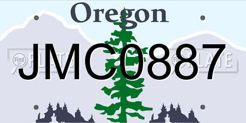 JMC0887 Oregon License Plate