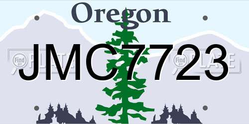 JMC7723 Oregon License Plate