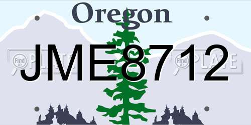 JME8712 Oregon License Plate