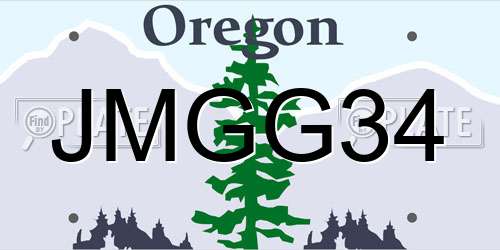 JMGG34 Oregon License Plate