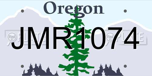 JMR1074 Oregon License Plate
