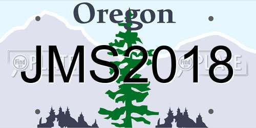 JMS2018 Oregon License Plate