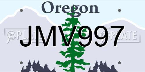 JMV997 Oregon License Plate