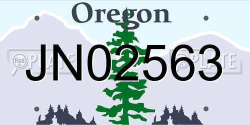 JN02563 Oregon License Plate
