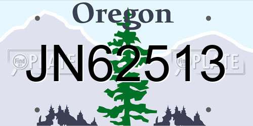 JN62513 Oregon License Plate