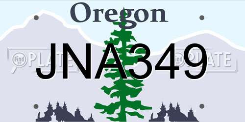 JNA349 Oregon License Plate
