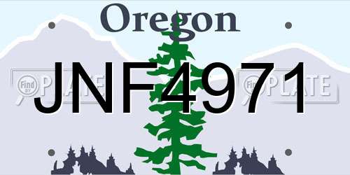 JNF4971 Oregon License Plate