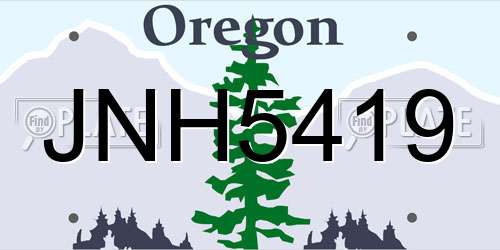 JNH5419 Oregon License Plate