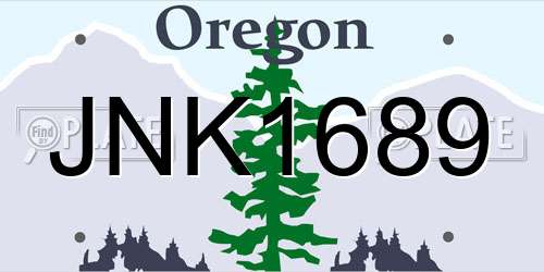 JNK1689 Oregon License Plate