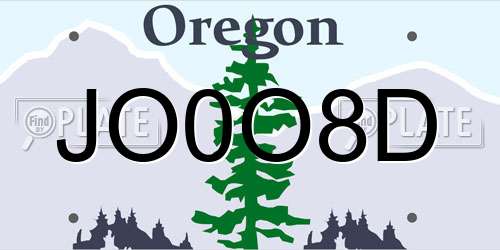 JO0O8D Oregon License Plate