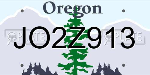 JO2Z913 Oregon License Plate