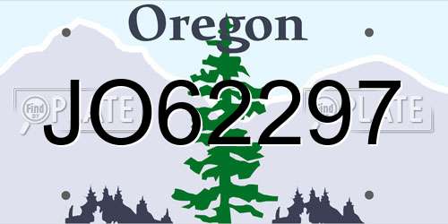 JO62297 Oregon License Plate