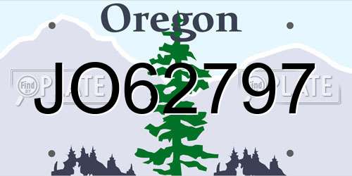 JO62797 Oregon License Plate