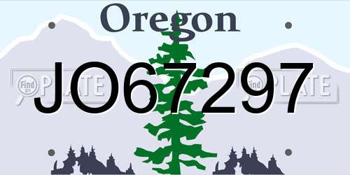 JO67297 Oregon License Plate