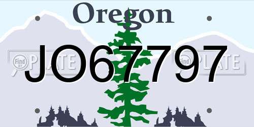 JO67797 Oregon License Plate