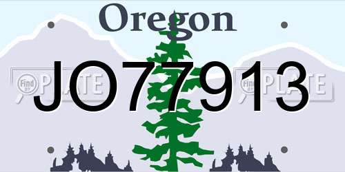 JO77913 Oregon License Plate