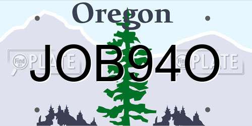 JOB94O Oregon License Plate