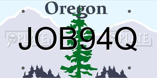 JOB94Q Oregon License Plate