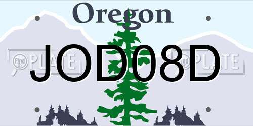 JOD08D Oregon License Plate