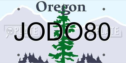 JODO80 Oregon License Plate