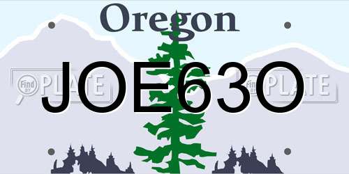 JOE63O Oregon License Plate