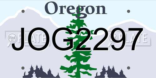 JOG2297 Oregon License Plate