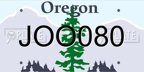 JOO080 Oregon License Plate