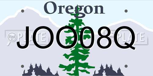 JOO08Q Oregon License Plate
