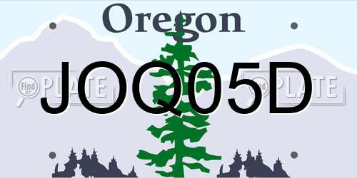 JOQ05D Oregon License Plate
