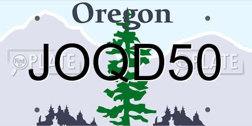 JOQD50 Oregon License Plate