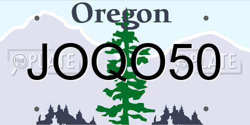 JOQO50 Oregon License Plate