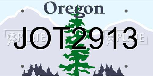 JOT2913 Oregon License Plate
