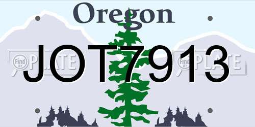 JOT7913 Oregon License Plate