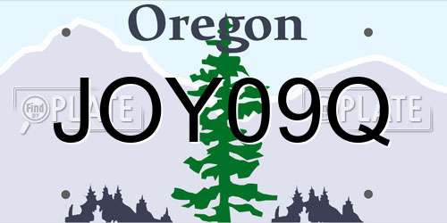 JOY09Q Oregon License Plate