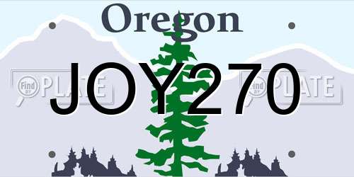 JOY270 Oregon License Plate