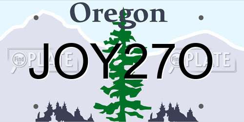 JOY27O Oregon License Plate