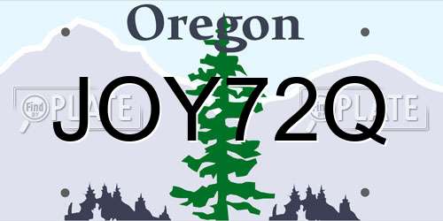 JOY72Q Oregon License Plate