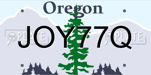 JOY77Q Oregon License Plate