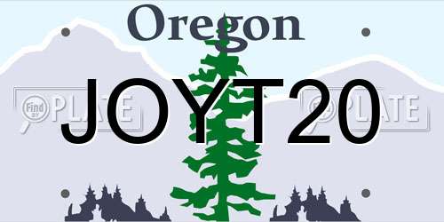 JOYT20 Oregon License Plate
