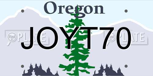 JOYT70 Oregon License Plate