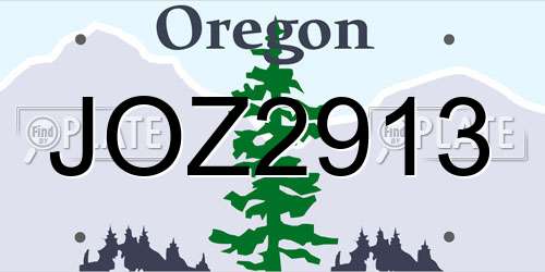 JOZ2913 Oregon License Plate