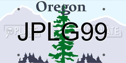 JPLG99 Oregon License Plate