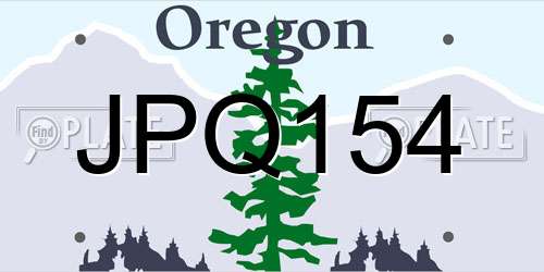 JPQ154 Oregon License Plate