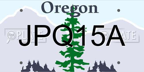 JPQ15A Oregon License Plate