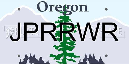 JPRRWR Oregon License Plate