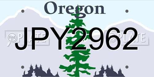 JPY2962 Oregon License Plate